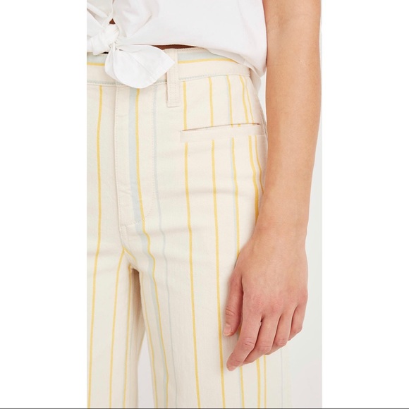 Madewell Emmett Wide Leg Crop Jeans In Stripe 24T - Picture 3 of 8